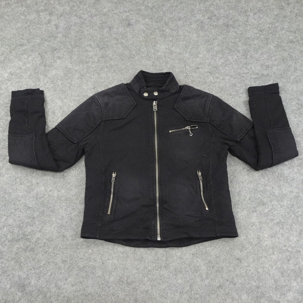Polo Ralph Lauren Jacket Womens Small Black Quilted Cotton Zip Front B